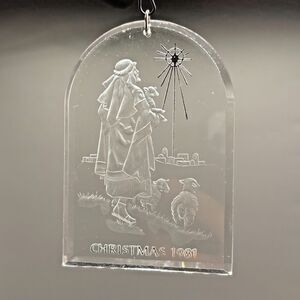 Hallmark Acrylic Christmas Ornament Shepherd Scene Holiday Highlights 1981